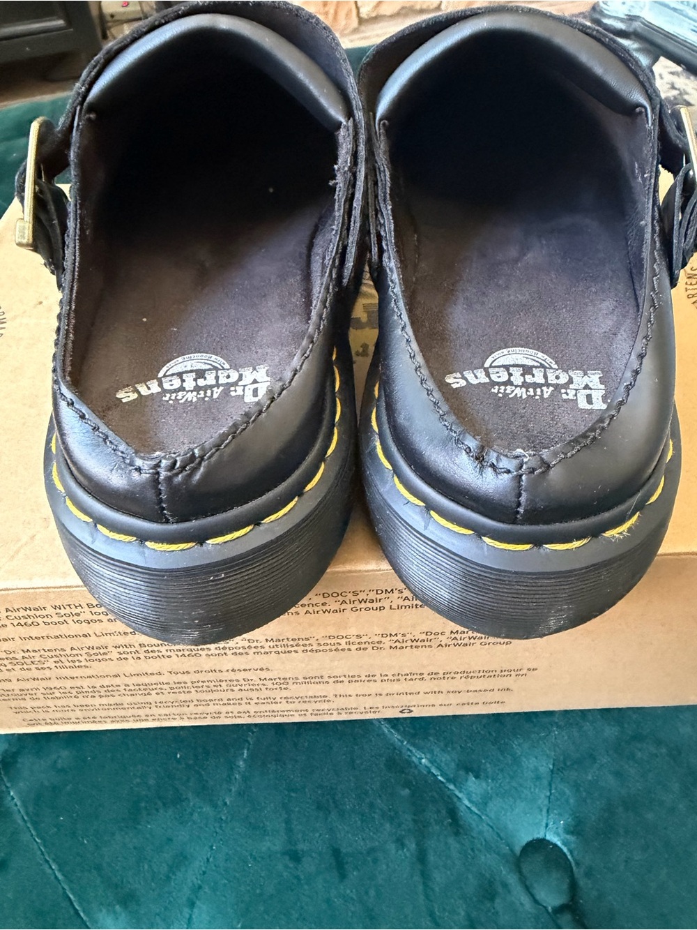Dr Martens Archive Black Leather Platform Mules - Picture 5 of 11